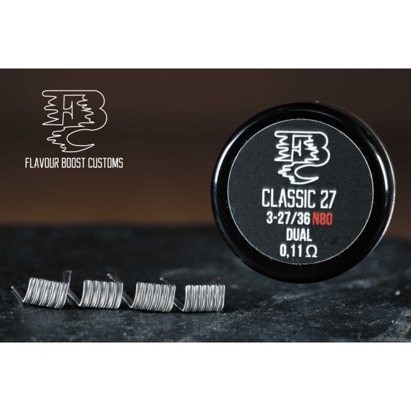 Flavour Boost Customs - Classic 27 (3x27/36) 0,11 Ohm dual Ni80 Alien