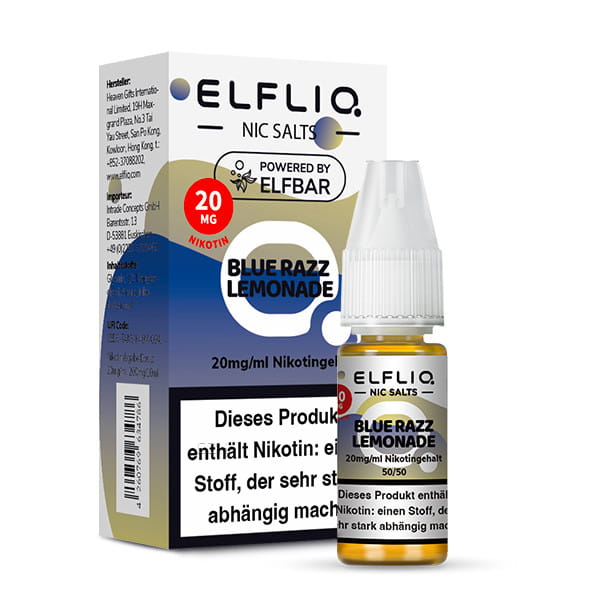 ELFBAR Liquid Blue Razz Lemonade ELFLIQ Nikotinsalz Liquid 10ml