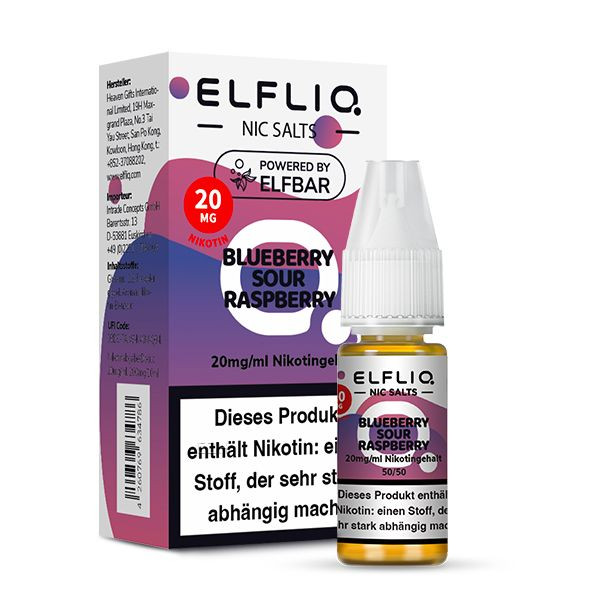 ELFBAR ELFLIQ Blueberry Sour Raspberry Nikotinsalz Liquid 10ml