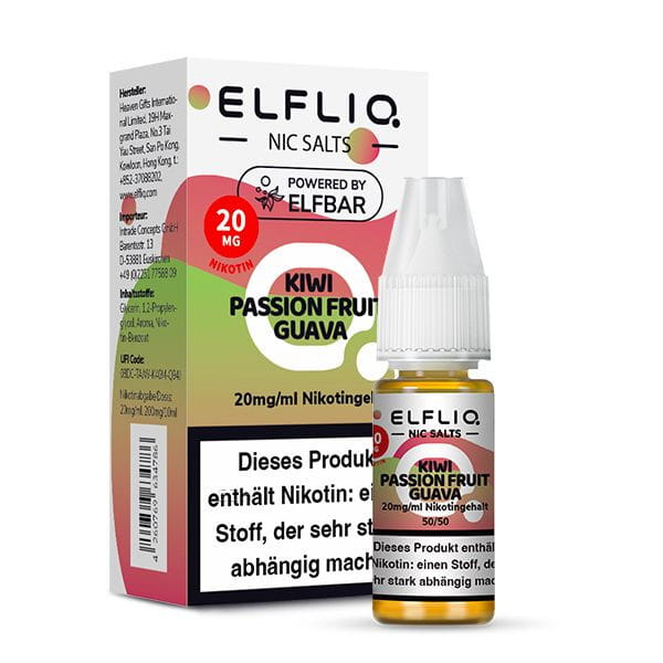 ELFBAR Liquid Kiwi Passion Fruit Guava ELFLIQ Nikotinsalz Liquid 10ml